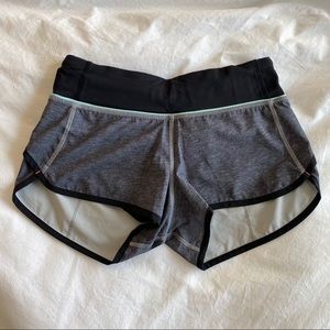 Lululemon Speed Shorts Heathered Deep Coal Gray